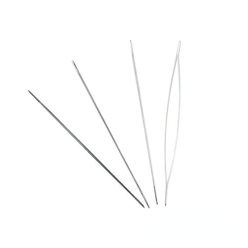 12PCS Beading Needles Set Large Eye Curved Beading Needles & 5 Size Seed Bead  Needles with