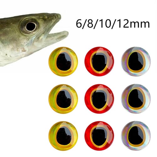 Bimoo 100PCS Luminous Epoxy 3D Fish Eyes Fly Tying Material For