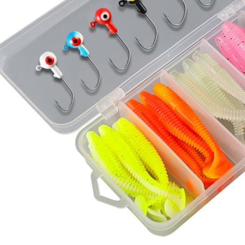 1 Set Fishing Lure Starter Kit Ice Fishing Jigs Heads with Soft Baits for  Walleye Crappie Panfish Micro Ice Fishing Gear Accessories Fishing - buy 1