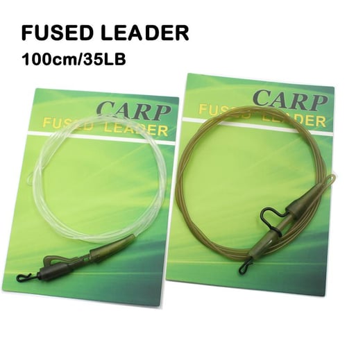 100cm 35LB Fishing Line Fluorocarbon Fused Leader QC Hybird Clip