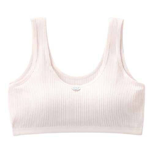 4PCS Girls' Training Bra Padded Sports Bra Camisole Bra Cotton Tank Top  Training Bras Breathable Cami Bras Underwear
