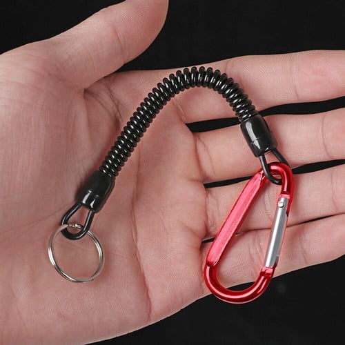 Portable Climbing Accessories Security Gear Tool Secure Lock Tackle Plastic  Retractable Tether Camping Carabiner Anti-lost Phone Keychain Spring