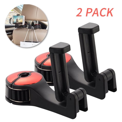 2 Pack Car Headrest Hook with Phone Holder, 2 in 1 Car Vehicle