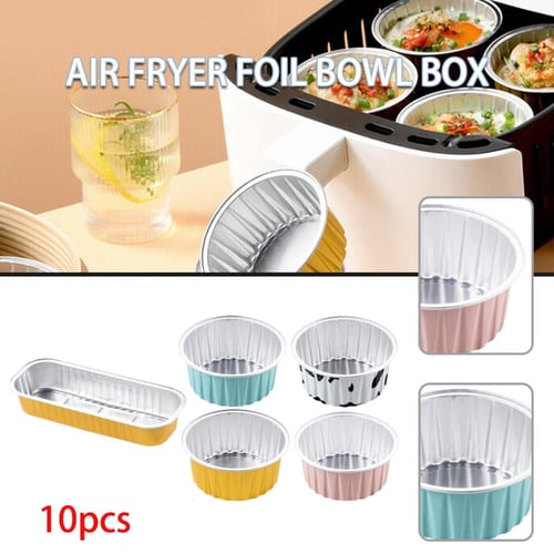 10pcs Aluminum Foil Cups For Air Fryers, Reusable Tin Foil Cups, Small  Disposable Baking Pans For Pies, Tarts And Cakes