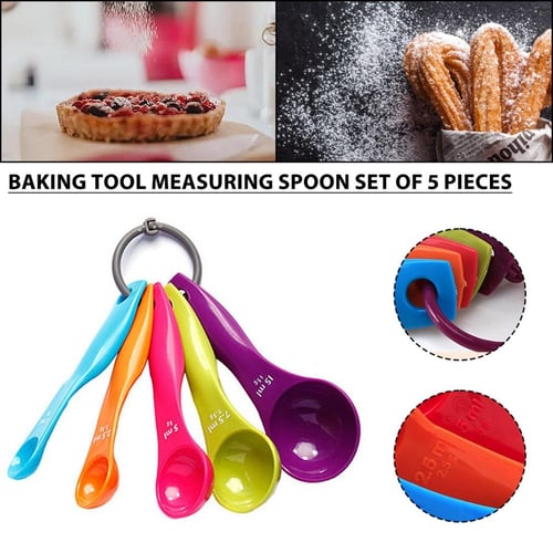 5Pcs/set Measuring Spoon Creative Baking Cooking Tools Silicone