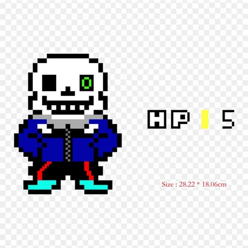 Compre Sans head undertale pixel art ferro em remendos para roupas