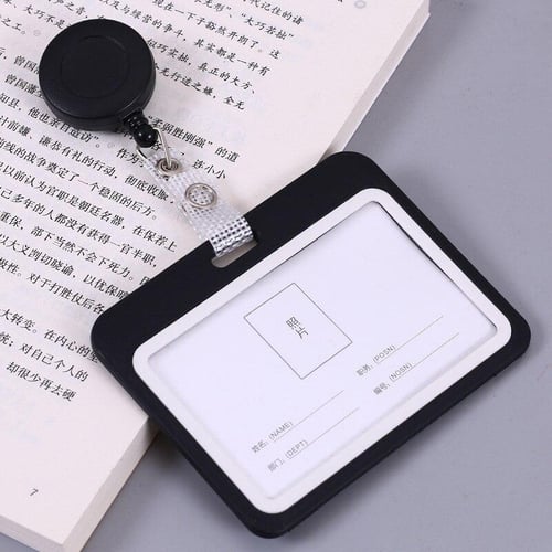 1pc Retractable Badge Reel With Neck Strap Id Card Holder For School,  Hospital, Office, Teachers