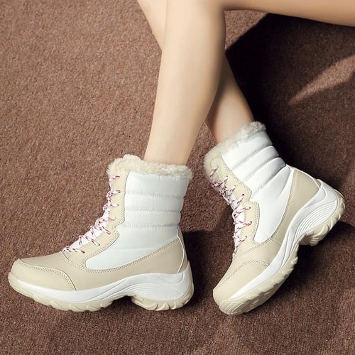 Plus Size 35-42 Winter Casual Women Pumps Warm Ankle Boots Waterproof High  Heels Snow Boots (Color : Black, Shoe Size : 8)