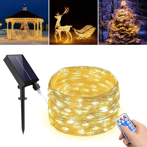 Fast Charge Solar String Fairy Lights 100M 1000 LED Waterproof Outdoor  Garland Large Solar Panel Lamp Christmas For Garden Decor