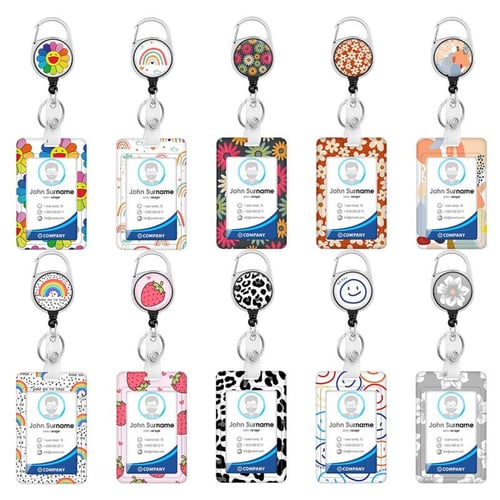 Cheap Badge Holder with Retractable Badge Reel Clip Versatile Lightweight ID  Card Holder for Nurses Teachers Office Workers