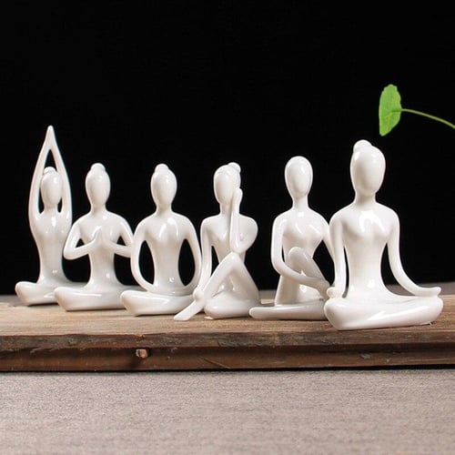 Decorative Porcelain Ceramic Yoga Pose Yoga Figurine Statue Yoga