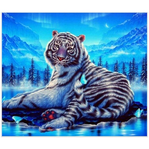 5D Diy Diamond Painting Animals Tiger Cross Stitch Set Full