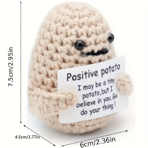 Funny Positive Potato Cute Wool Knitting Doll With Positive Card,  Positivity Affirmation Cards, Funny Knitted Potato Doll - buy Funny  Positive Potato Cute Wool Knitting Doll With Positive Card, Positivity  Affirmation Cards