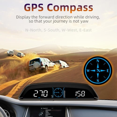 G6 Gps Hud Speedometer Auto Driving Direction Time Head Up Display Car  Accessories Compatible With All Car
