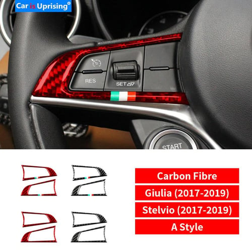 Car Styling Steering Wheel Buttons carbon fiber 3D car Stickers For Alfa  Romeo Stelvio Giulia 2017- - buy Car Styling Steering Wheel Buttons carbon  fiber 3D car Stickers For Alfa Romeo Stelvio