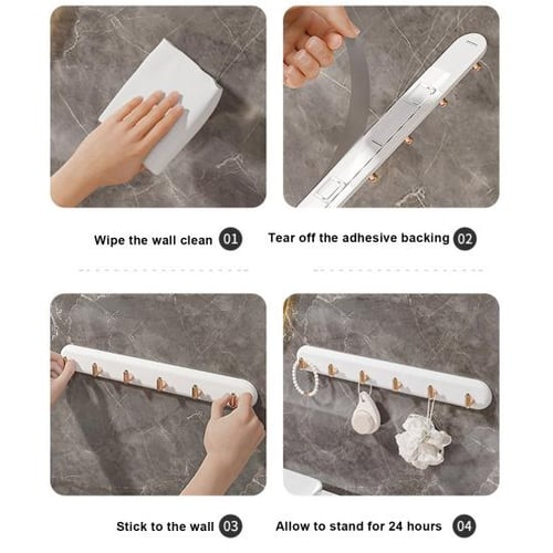 Bathroom Self-Adhesive Wall Hooks Seamless Punch-free Installation 6-Row  Storage Hanger for Clothes Hat Towel Brush Multifunctional Strong Kitchen -  buy Bathroom Self-Adhesive Wall Hooks Seamless Punch-free Installation 6-Row  Storage Hanger for Clothes
