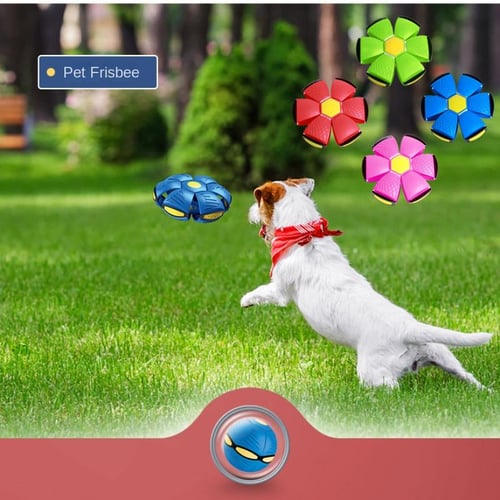 Interactive Dog Toys Flying Saucer Ball For Dog Pet Magic Deformation Ufo  Toy Dogs Training Flying Disc Children S Sports Balls