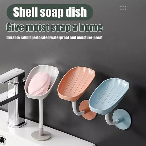 Double Wall Hanging Drain Soap Box Multifunctional Lotus Flower Shaped Soap  Holder Bathroom Rack Household Non-slip Storage Hook