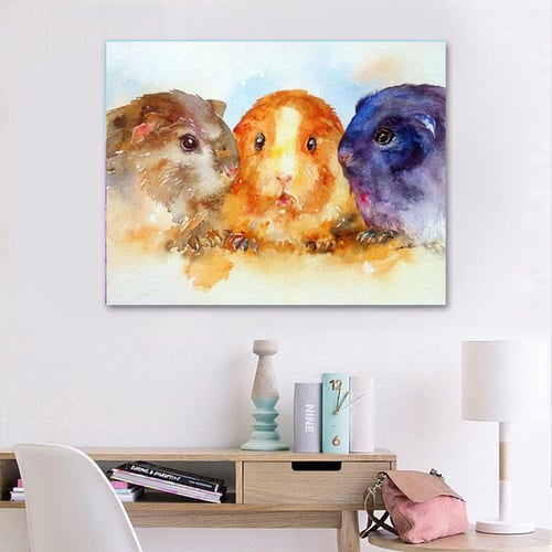 5D DIY Diamond Painting Animals Cute Guinea Pig Cross Stitch Kits Round  Drill Full Rhinestone Art