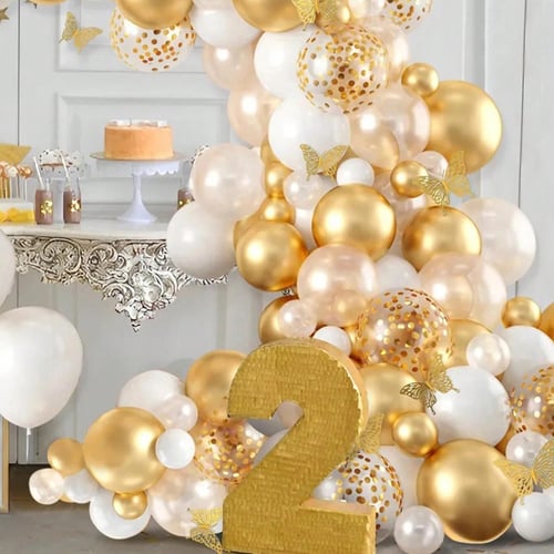 111Pcs White Gold Balloon Garland Kit Garland Kit Arch Metallic Gold  Balloons for Prom Bridal Shower Birthday Party Graduation Decorations - buy  111Pcs White Gold Balloon Garland Kit Garland Kit Arch Metallic