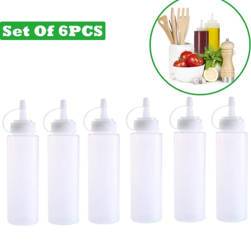 Squeeze Bottle for Oil 8Oz Plastic Condiment Bottles No Leak Sauce Squeeze  Bottle Reusable for Home Restaurant Squeeze Olive Oil BBQ Syrup Sauce