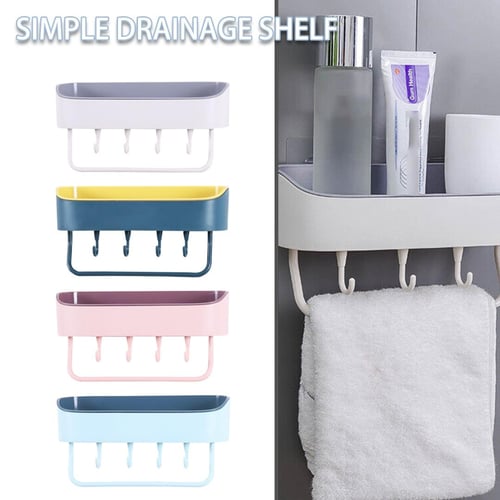 Cheap PDTO Self Adhesive Shower Shelf Bathroom Shelf Stick on Wall Shower  Caddy Holder Rack