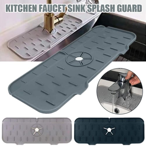 Kitchen Sink Splash Guard Faucet Mat -1 PC Super Absorbent Fast Drying Mat  Sink Gadgets-Splash Guard Behind Faucet Drip Catcher for Kitchen