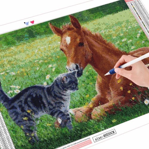 Cheap 5D DIY Diamond Art Painting Kits Animal Diamond Embroidery Sale Horse  Rhinestones Mosaic Cross Stitch Decor For Home