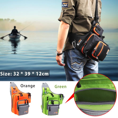 Waist Pack Shoulder Bag Fishing Tackle Bags Organizer Hiking Fish Lures Multi-functional Nylon Outdoor Crossbody Bags Camouflage