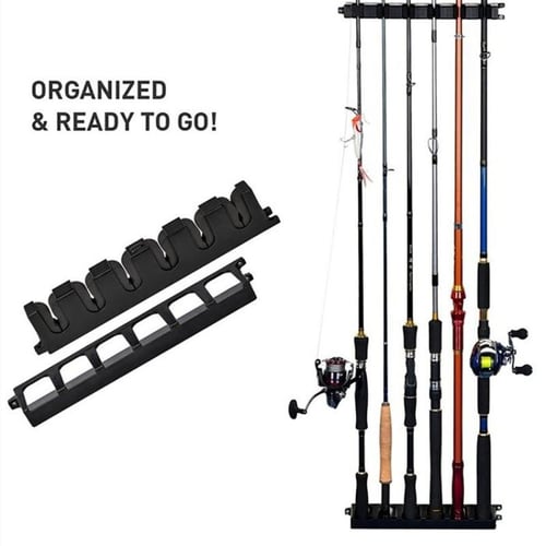 6-hole Fishing Rod Storage Rack Wall-mounted Holder Storage