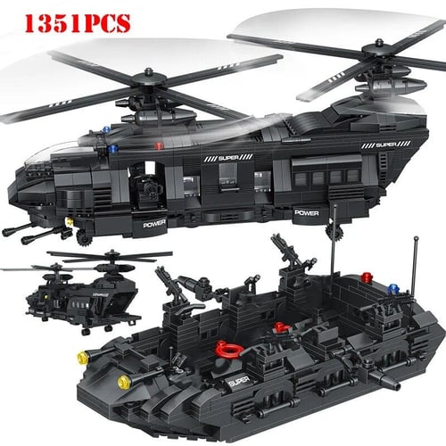 Compatible with Lego City SWAT Militarys Truck Special Car Police  Helicopters Set Educational Building Blocks Toys for Boys Gift