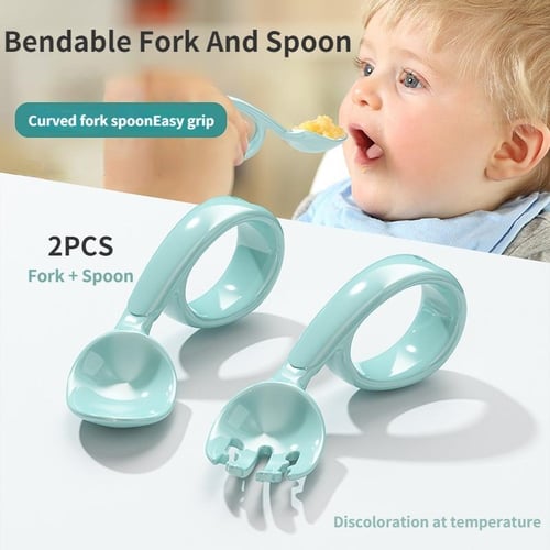 2pcs Baby Spoon Set, Kids Feeding Training Spoon, Heat Sensitive