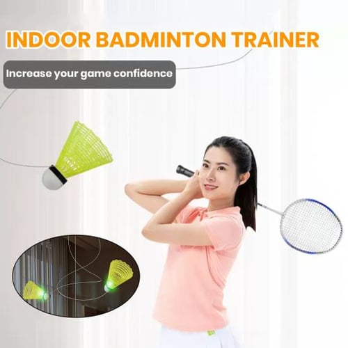 1 Set Solo Badminton Trainer Ceiling Mount Indoor Kids Adults