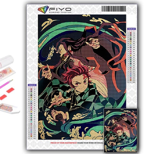 Demon Slayer Full Diamond Painting Anime Kyoujurou Nezuko Tanjirou Diamond  Mosaic Embroidery Comics Inosuke Kanawo Shinobu Ds06 - Diamond Painting  Cross Stitch - AliExpress