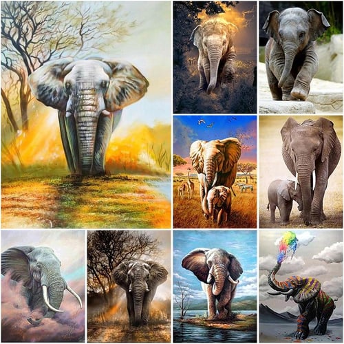 Elephant Diamond Painting Kits Cartoon Animal Diy 5d Full Diamond