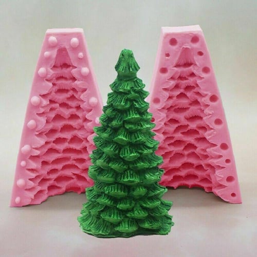 Cheap Silicone 3D Christmas Tree Craft Baking Tools Fandant Christmas Cake  Mold Bakeware Soap Mould