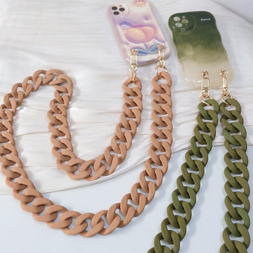 120cm Bevel Design Phone Strap Colorful Portable Acrylic Cell Phone Crossbody Case Chain Lanyard Hanger for Mobile Phone Chain,Temu