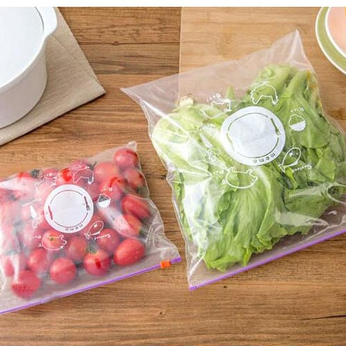 10pcs Reusable Fresh Zipper Bag For Food Plastic Bags Fruit