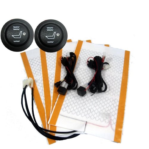 Universal Carbon Fiber Seats Heated Seat Heater Kit Car Cushion Round  Switch 12V 