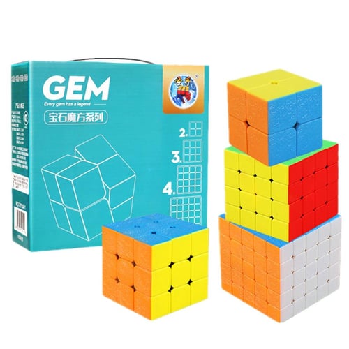 Kit 4 Cubo Mágico 2x2 + 2x2x2 + 3x3x3 + Pirâmide Magic Cube em