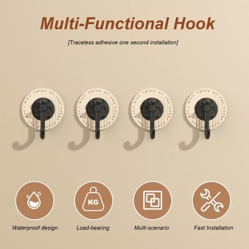 18 Pcs Self Adhesive Hat Hooks, Multi-functional Free Punching Hat Holder  Wall Mounted Hat Hook for Closet Door Home
