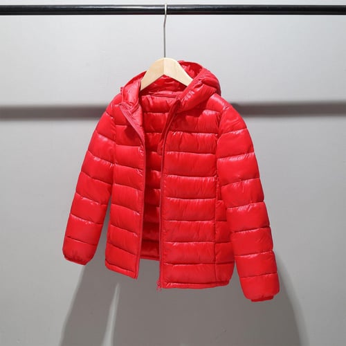 Cheap MEILONGER Boys Girls Puffer Jacket Kids Winter Hooded Down