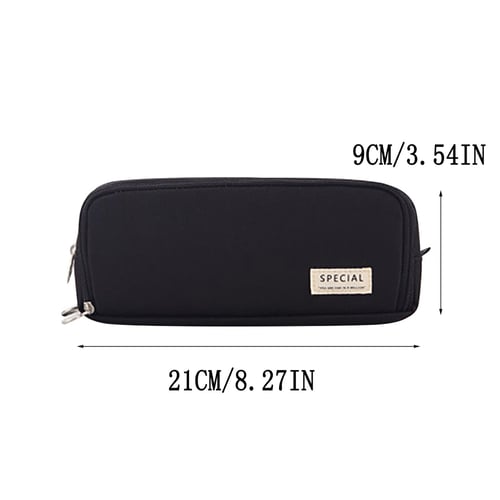 Portable large capacity pencil case solid color cute stationery bag school  student pencil bag girls multifunctional storage bag