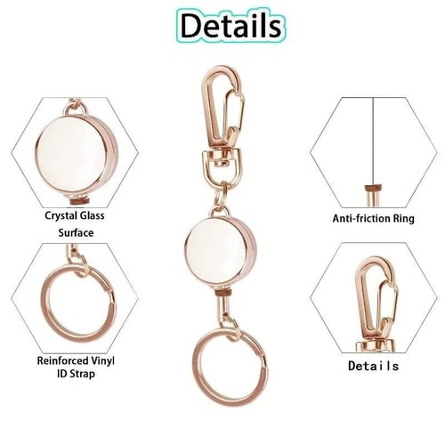 1 Piece Round Badge Reel Simplicity Metal Silver Gold Rose Gold Keychain  Retractable Credencial Id Badge Holder Office Supplies - buy 1 Piece Round Badge  Reel Simplicity Metal Silver Gold Rose Gold