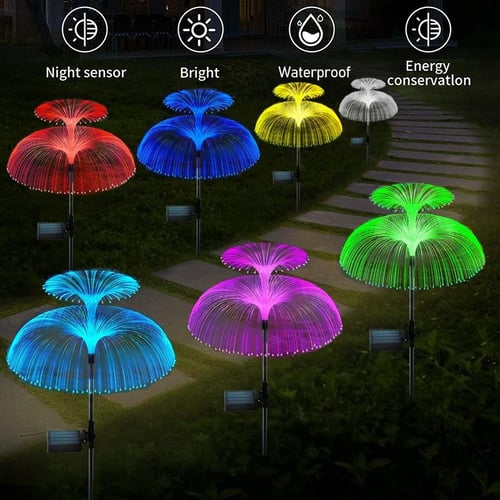 5 Pack Solar Jelly fish Lights Outdoor Pathway Garden StakeJelly fish Lamp  Decor