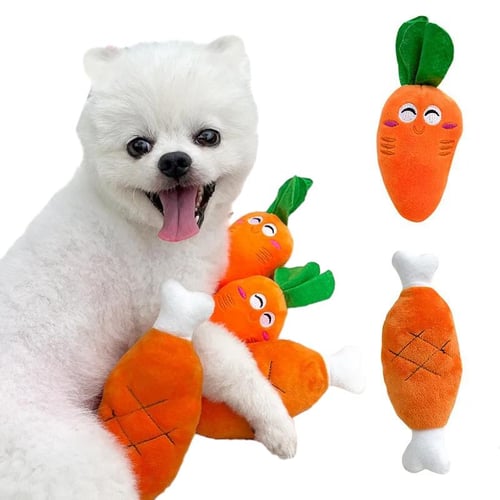 1pc Carrot Design Plush Pet Training Toy For Dog For Playing