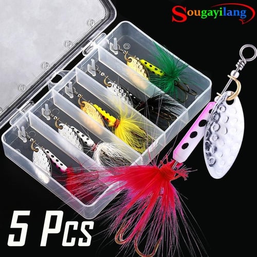 Fishing Lures Spinnerbait for Bass Trout Salmon Assorted Metal