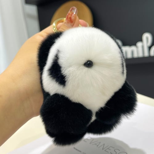 Rex Rabbit Fur Panda Keychain
