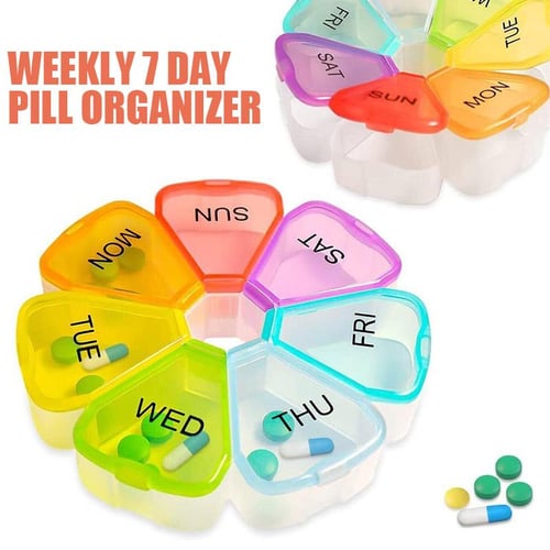 1pc Colored 7-day Weekly Pill Organizer