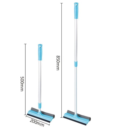 Long Handle Cleaning Brush Window Cleaner Glass Squeegee Telescopic Rod  Rotating Head with Cleaning